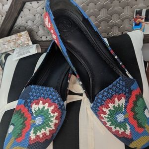 Tory Burch Embroidered Flats